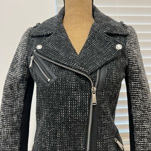 BCBGeneration BLACK TWEED WOMEN'S MOTO JACKET SZ XS.